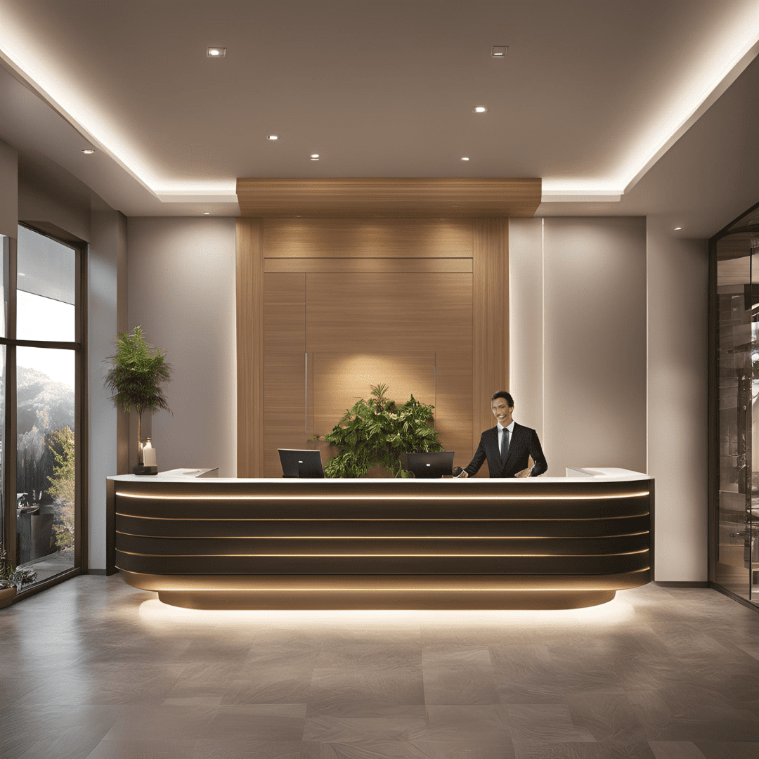 تصميم استقبال فنادق | شركة راضي للتصميم الداخلي
