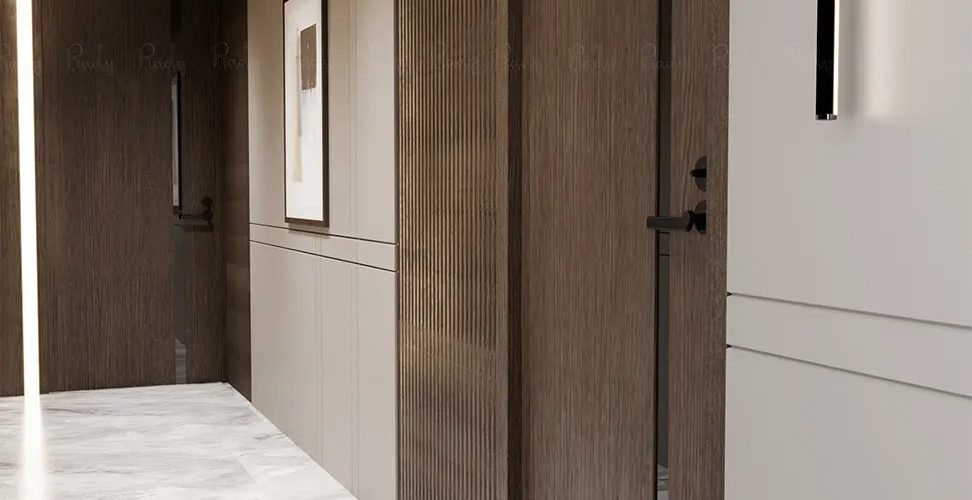 Stylish corridor interior design in Dubai by RadyInterior, showcasing modern lighting, premium finishes, and elegant space planning.