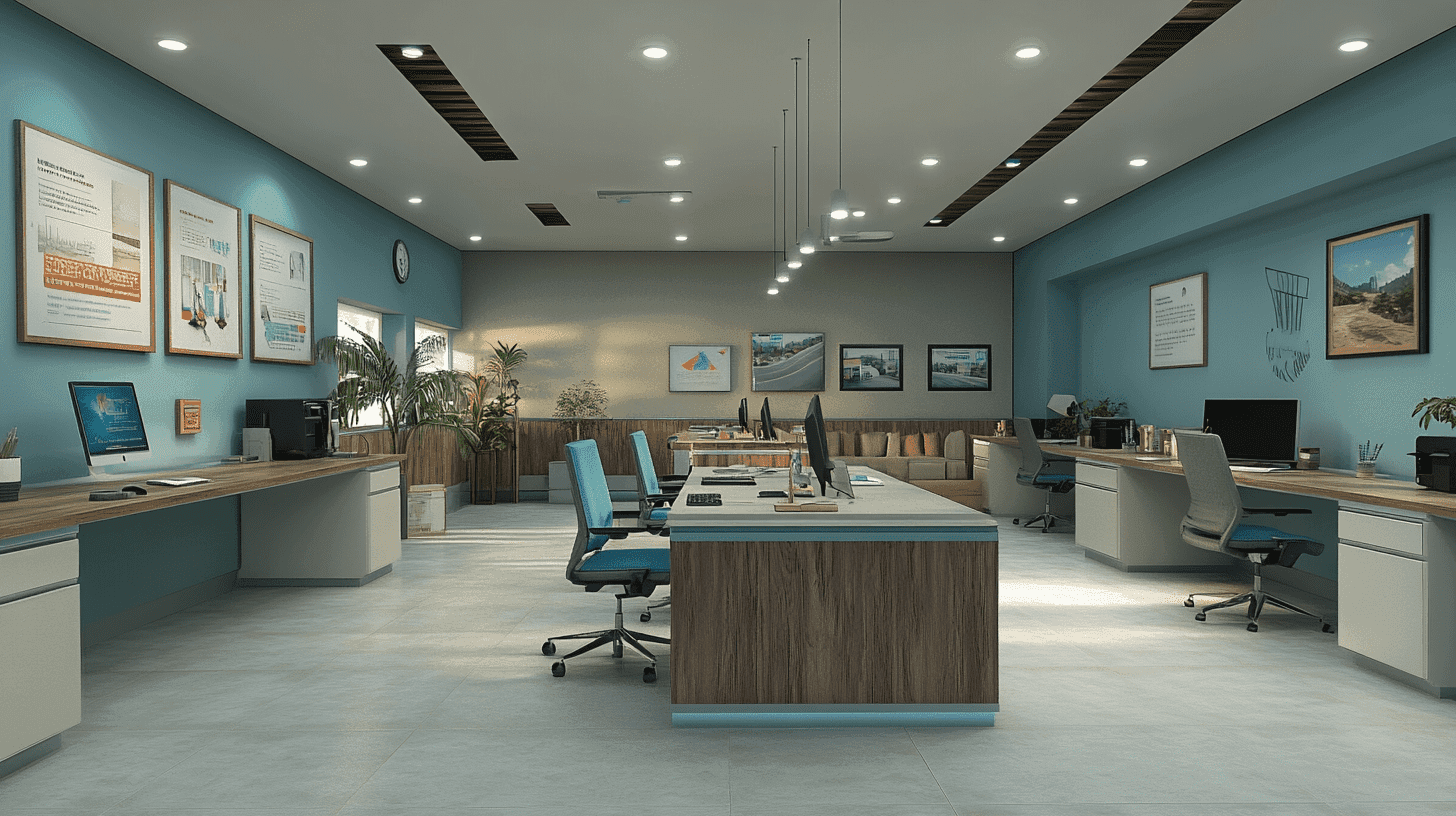 التصميم الداخلي للمكاتب الإدارية | شركة راضي للتصميم الداخلي