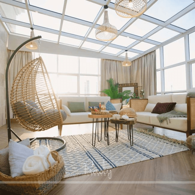 light affect on designing small apartment