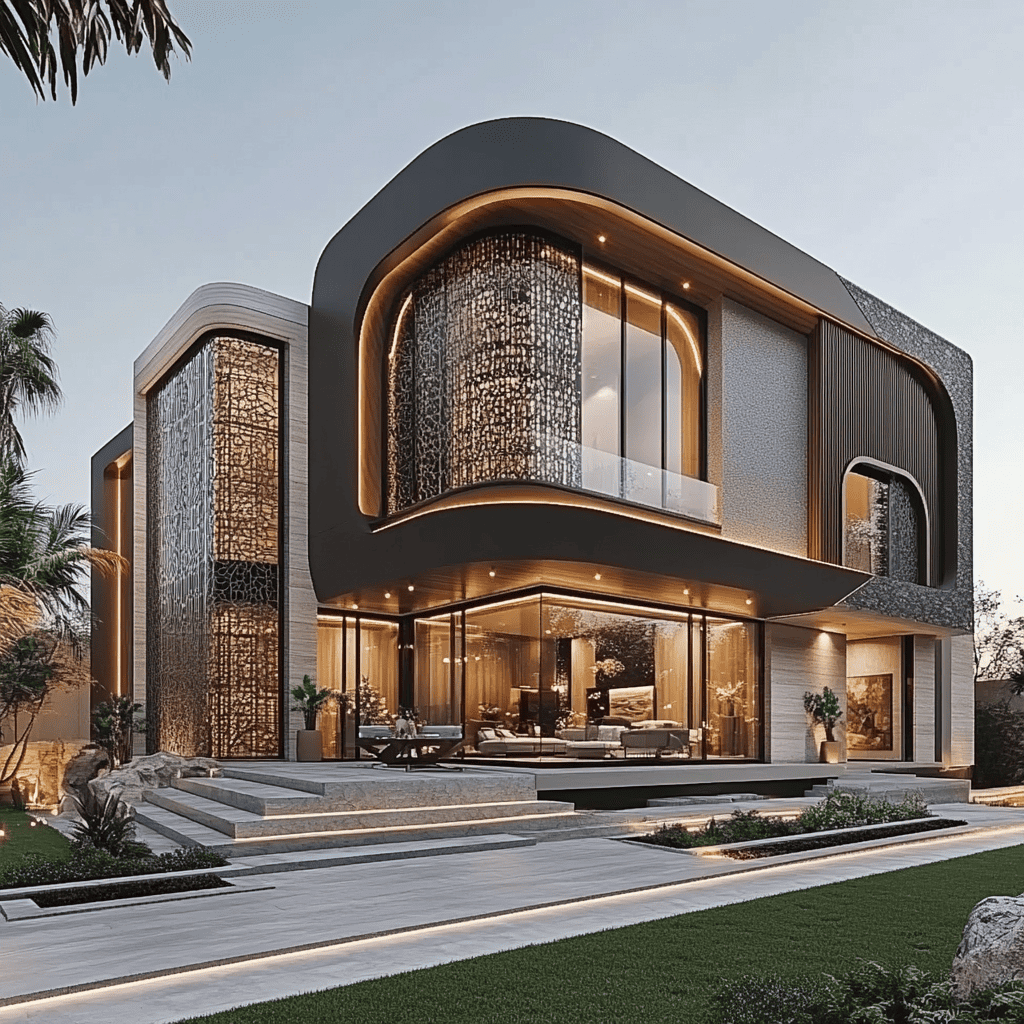 واجهات فلل مودرن | شركة راضي للتصميم الداخلي