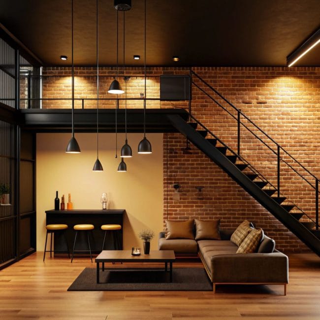Brick Interior Design in Restaurants, Cafes & Hotels - Minimalist And Industrial Interior Design