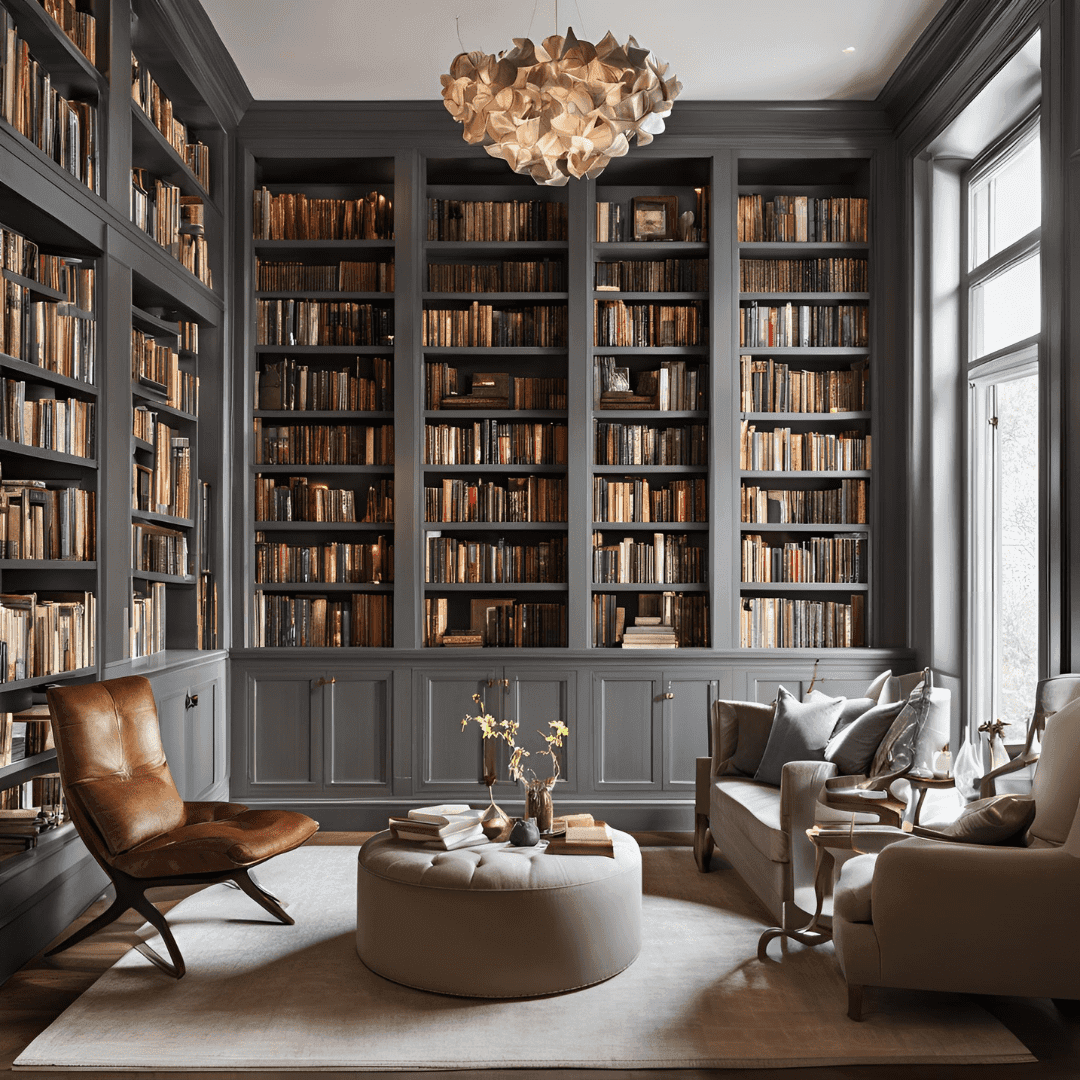 تصميم مكتبة منزلية | شركة راضي للتصميم الداخلي