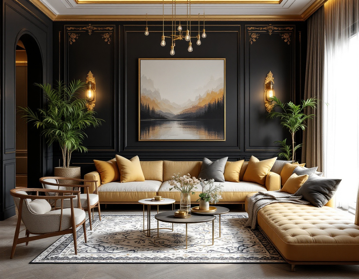Black Living Room Designs for Luxury Homes in Dubai