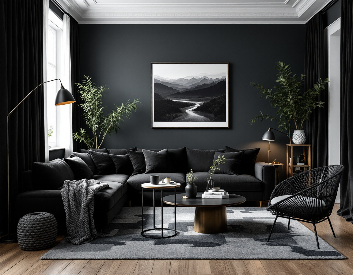 Black Living Room Designs for Luxury Homes in Dubai
