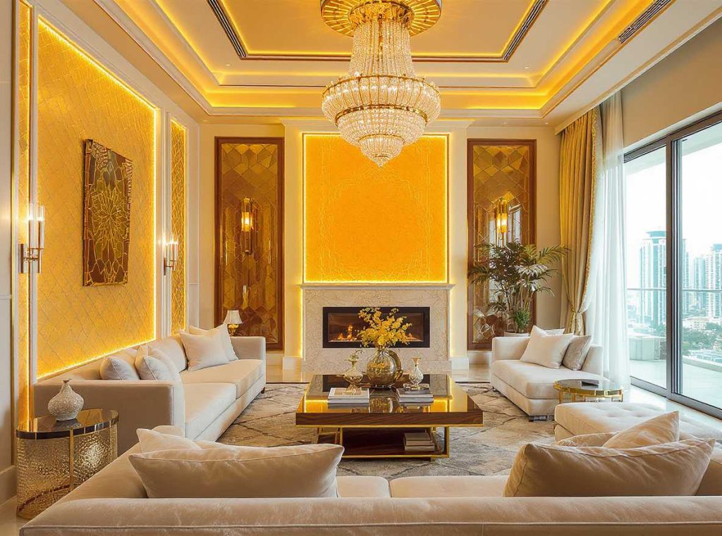 أفكار تصميم داخلي فاخرة للفلل الراقية في دبي