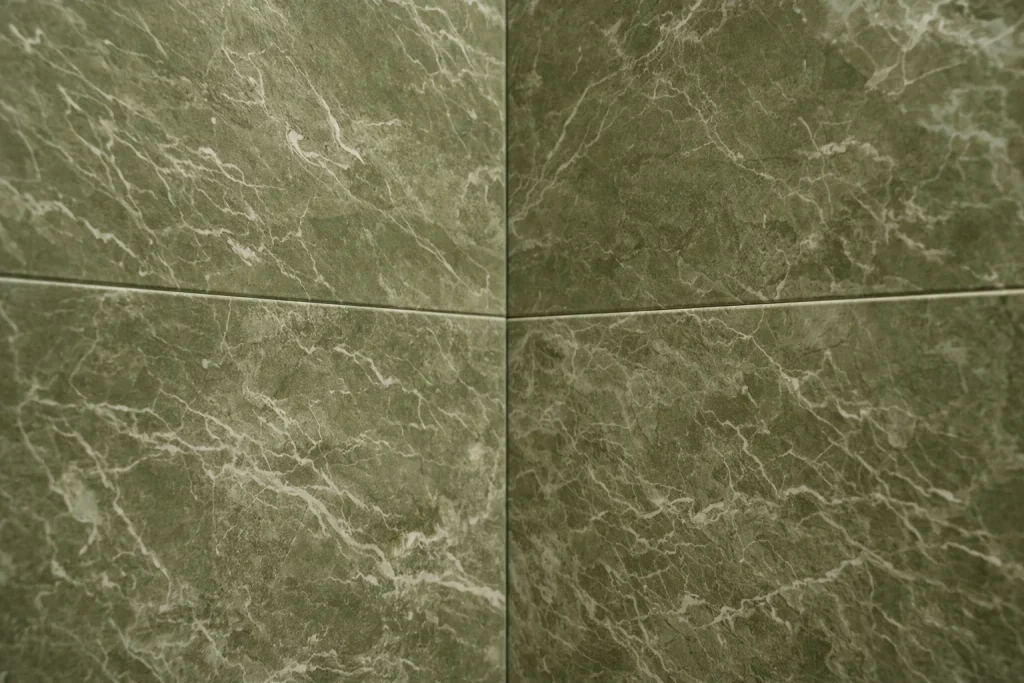 Close-up detail of PVC wall panel installation showing seamless joints, durable surface finish, and low-maintenance wall panel design.